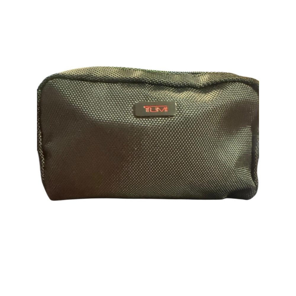 TUMI Black Ballistic Nylon Travel Toiletry Bag Dopp Kit Zip Organizer